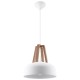 Pendant lamp CASCO white/natural wood
