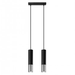Pendant lamp LOOPEZ 2 black/chrome