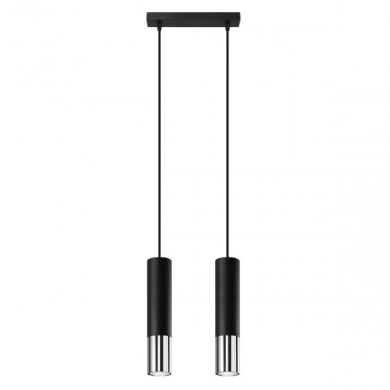 Pendant lamp LOOPEZ 2 black/chrome