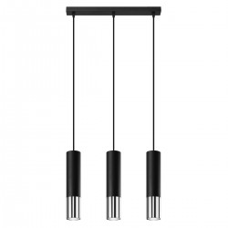 Pendant lamp LOOPEZ 3L black/chrome
