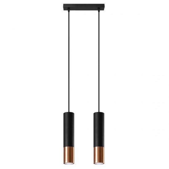 Pendant lamp LOOPEZ 2 black/copper