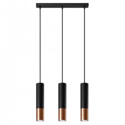 Pendant lamp LOOPEZ 3L black/copper