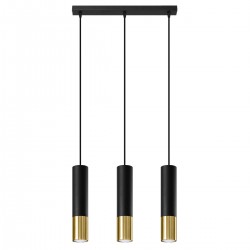 Pendant lamp LOOPEZ 3L black/golden