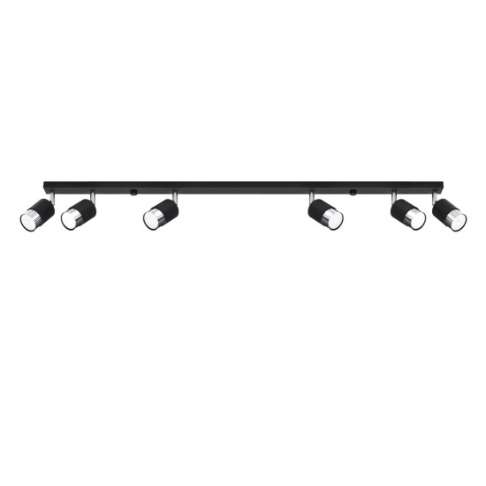 Ceiling lamp NERO 6 black/chrome
