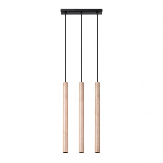 Pendant lamp PASTELO 3L wood