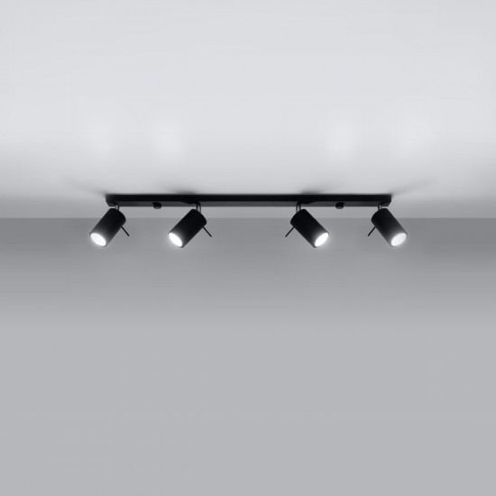 Ceiling lamp RING 4L black
