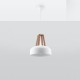 Pendant lamp CASCO white/natural wood