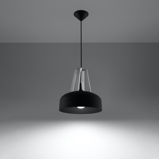 Pendant lamp CASCO black/white