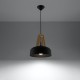 Pendant lamp CASCO black/natural wood