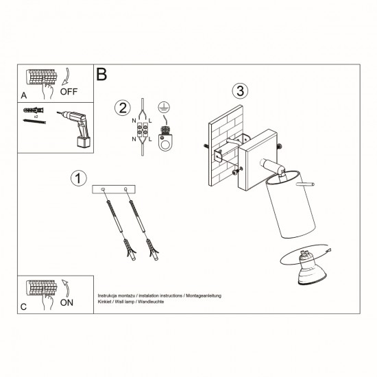 Wall lamp RING 1 grey