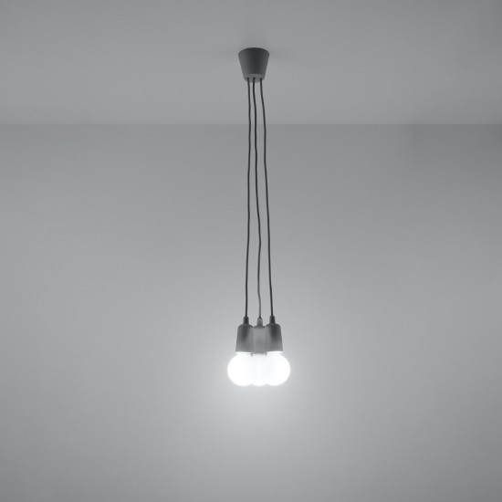 Pendant lamp DIEGO 3 grey