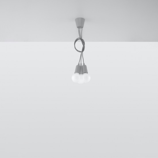 Pendant lamp DIEGO 3 grey
