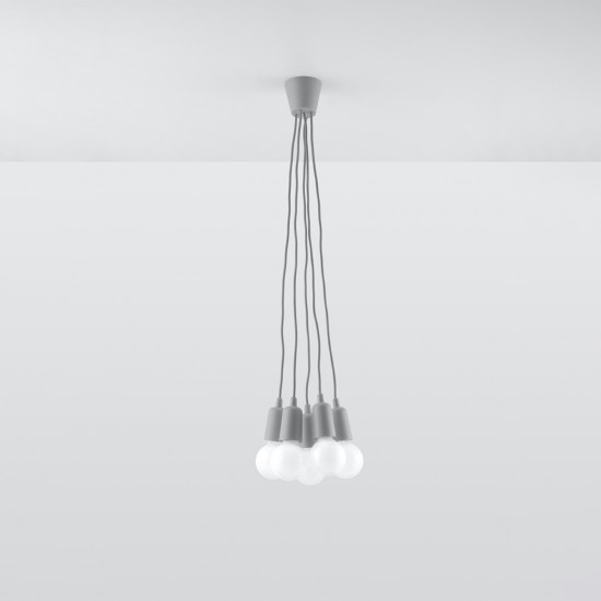 Pendant lamp DIEGO 5 grey