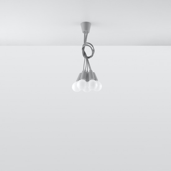 Pendant lamp DIEGO 5 grey
