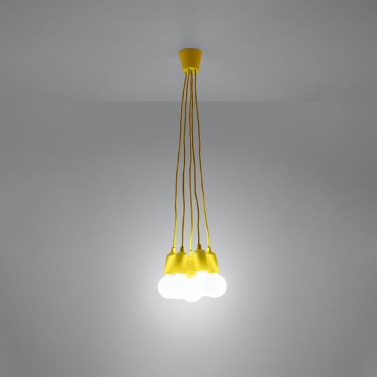 Pendant lamp DIEGO 5 yellow
