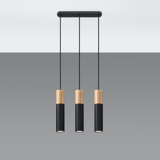 Pendant lamp PABLO 3 black
