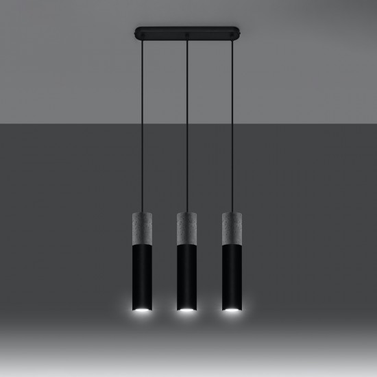 Pendant lamp BORGIO 3L black