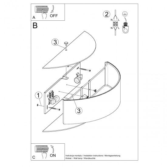 Wall lamp SKALA white