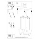 Chandelier BLUM 3 white Chandelier BLUM 3 white