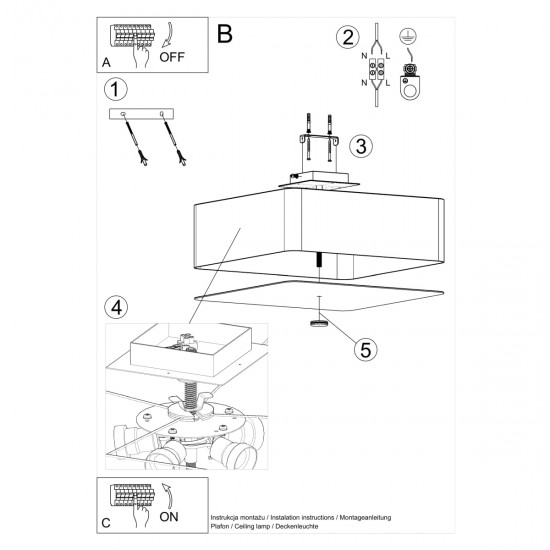 Ceiling lamp LOKKO 55 white