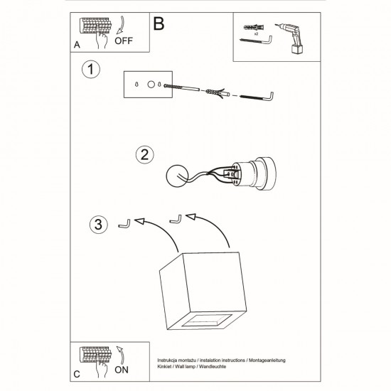 Wall lamp ceramic LEO grey