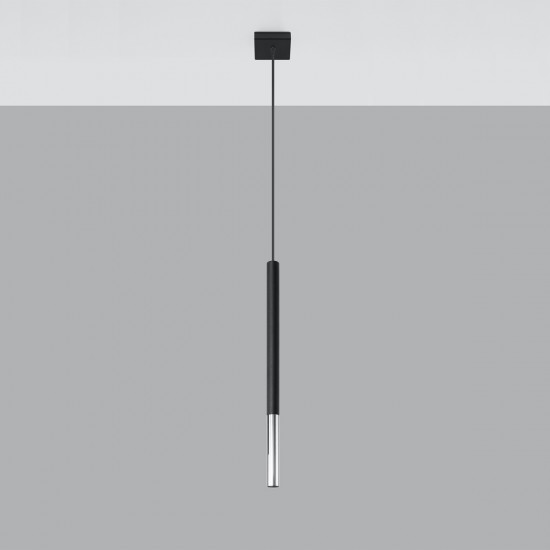 Pendant lamp MOZAICA 1 black/chrome