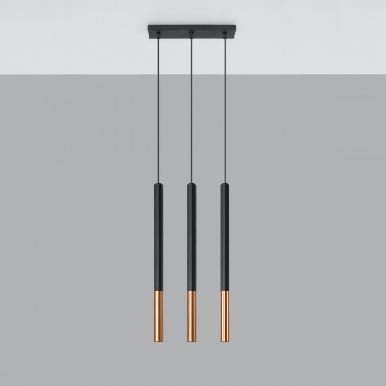 Pendant lamp MOZAICA 3L black/copper