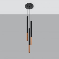 Pendant lamp MOZAICA 3P black/copper