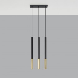 Pendant lamp MOZAICA 3L black/golden