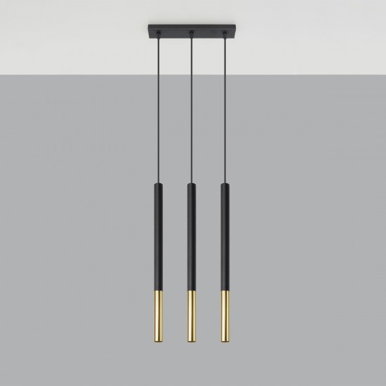 Pendant lamp MOZAICA 3L black/golden