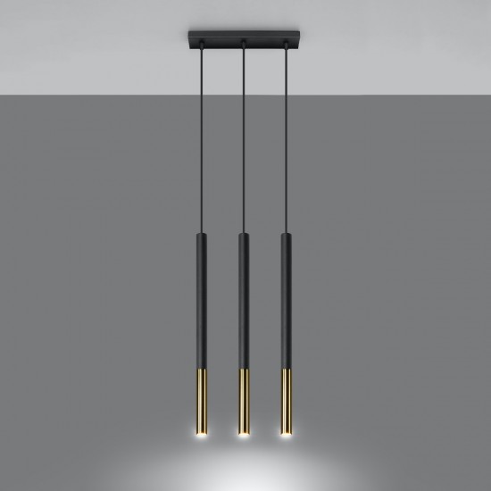 Pendant lamp MOZAICA 3L black/golden