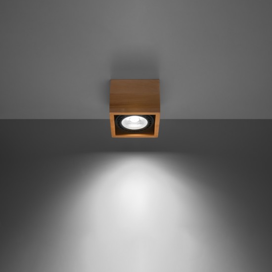 Ceiling lamp QUATRO 1 natural wood