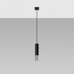 Pendant lamp LOOPEZ 1 black/chrome