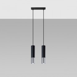 Pendant lamp LOOPEZ 2 black/chrome