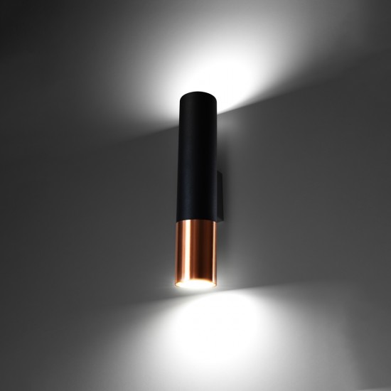 Wall lamp LOOPEZ black/copper