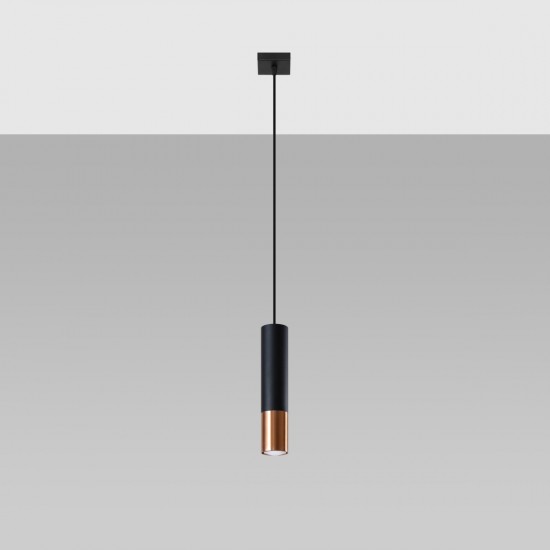Pendant lamp LOOPEZ 1 black/copper