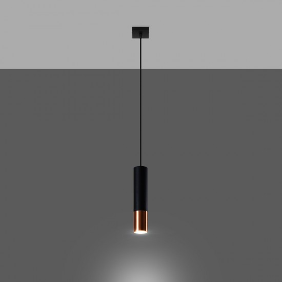 Pendant lamp LOOPEZ 1 black/copper