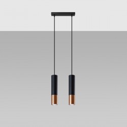 Pendant lamp LOOPEZ 2 black/copper