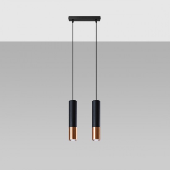 Pendant lamp LOOPEZ 2 black/copper