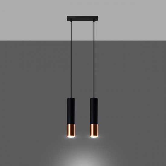 Pendant lamp LOOPEZ 2 black/copper