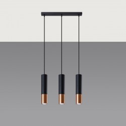 Pendant lamp LOOPEZ 3L black/copper