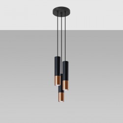 Pendant lamp LOOPEZ 3P black/copper