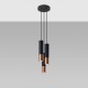 Pendant lamp LOOPEZ 3P black/copper