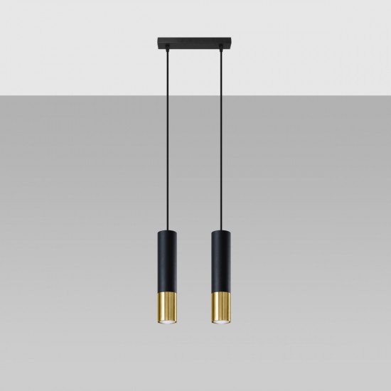 Pendant lamp LOOPEZ 2 black/golden