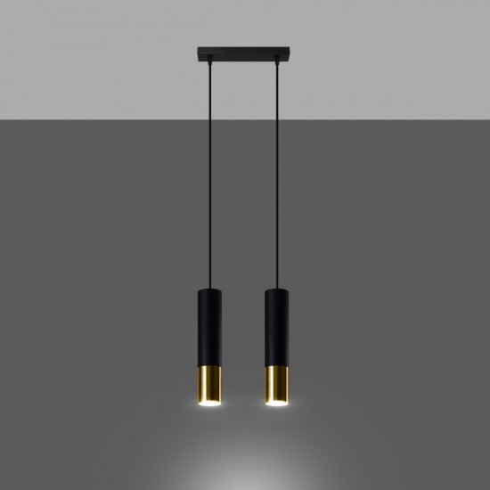 Pendant lamp LOOPEZ 2 black/golden