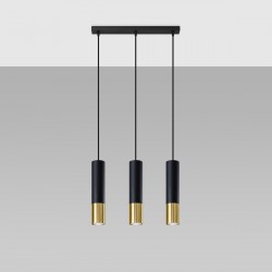 Pendant lamp LOOPEZ 3L black/golden