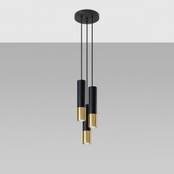 Pendant lamp LOOPEZ 3P black/golden
