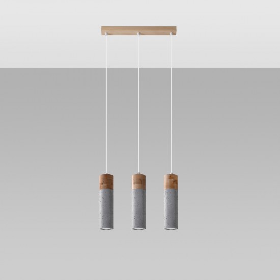 Pendant lamp ZANE 3 grey