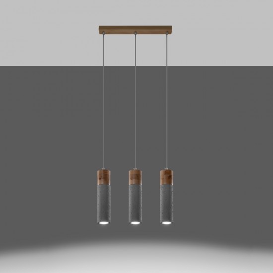 Pendant lamp ZANE 3 grey