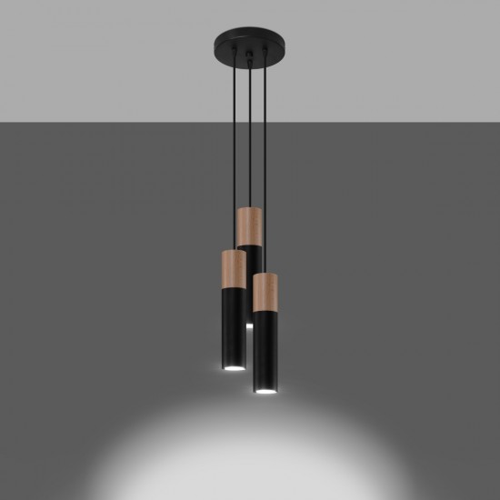 Pendant lamp PABLO 3P black